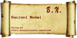 Baczoni Noémi névjegykártya
